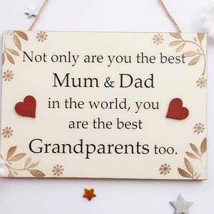 Je bent niet alleen de beste mama en papa, je bent ook de beste grootouders... Bedankt/viering/verjaardag/houten cadeau-idee plaquette