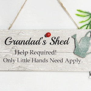 Grandad&#39;s Shed With Hand  Tools  Detail  Wooden Gift  Plaque