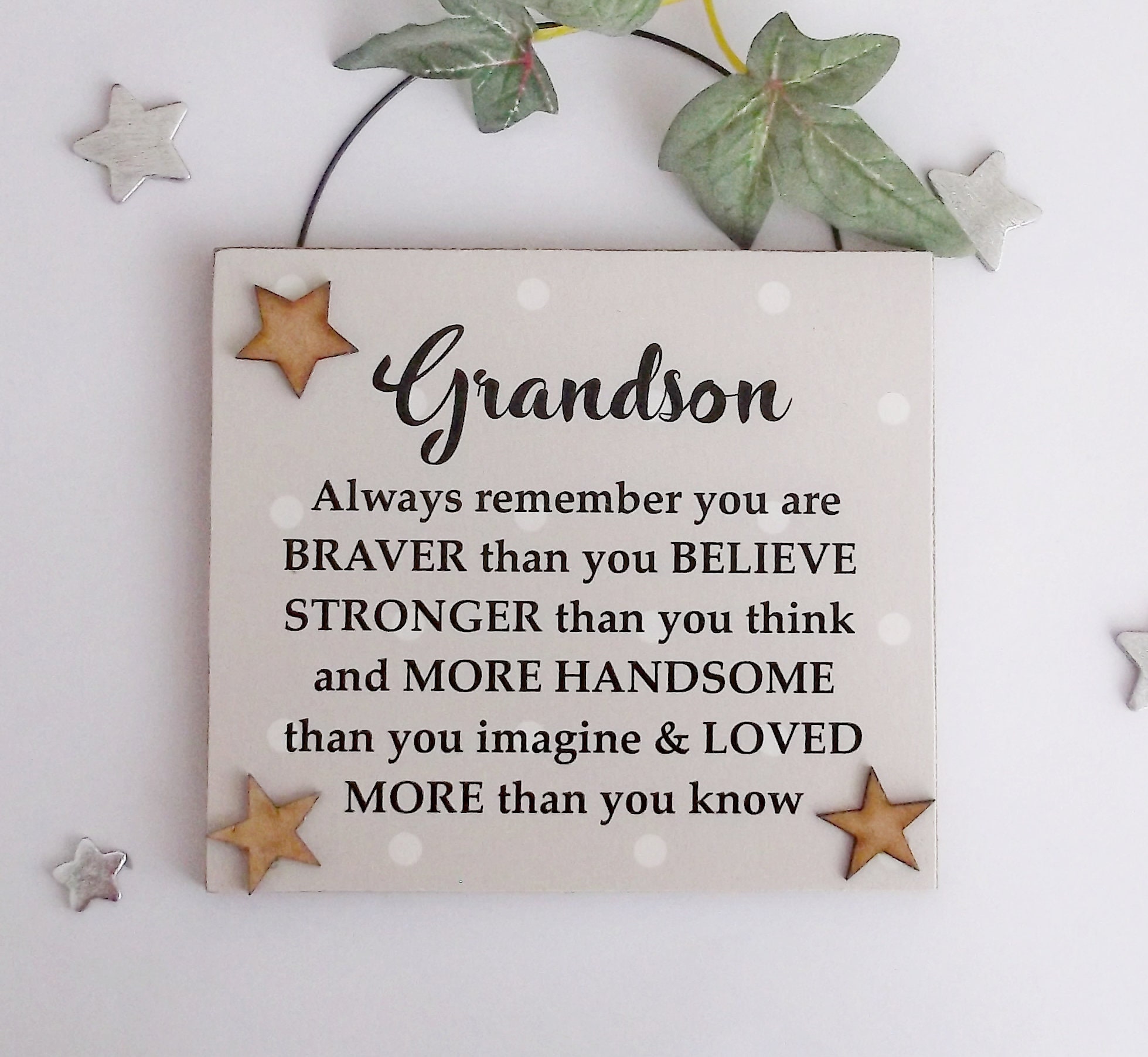 Portachiavi Personalizzato Per Nipote Con Messaggio Inciso - To My Grandson, Acciaio Inossidabile, 6x12,5 Cm