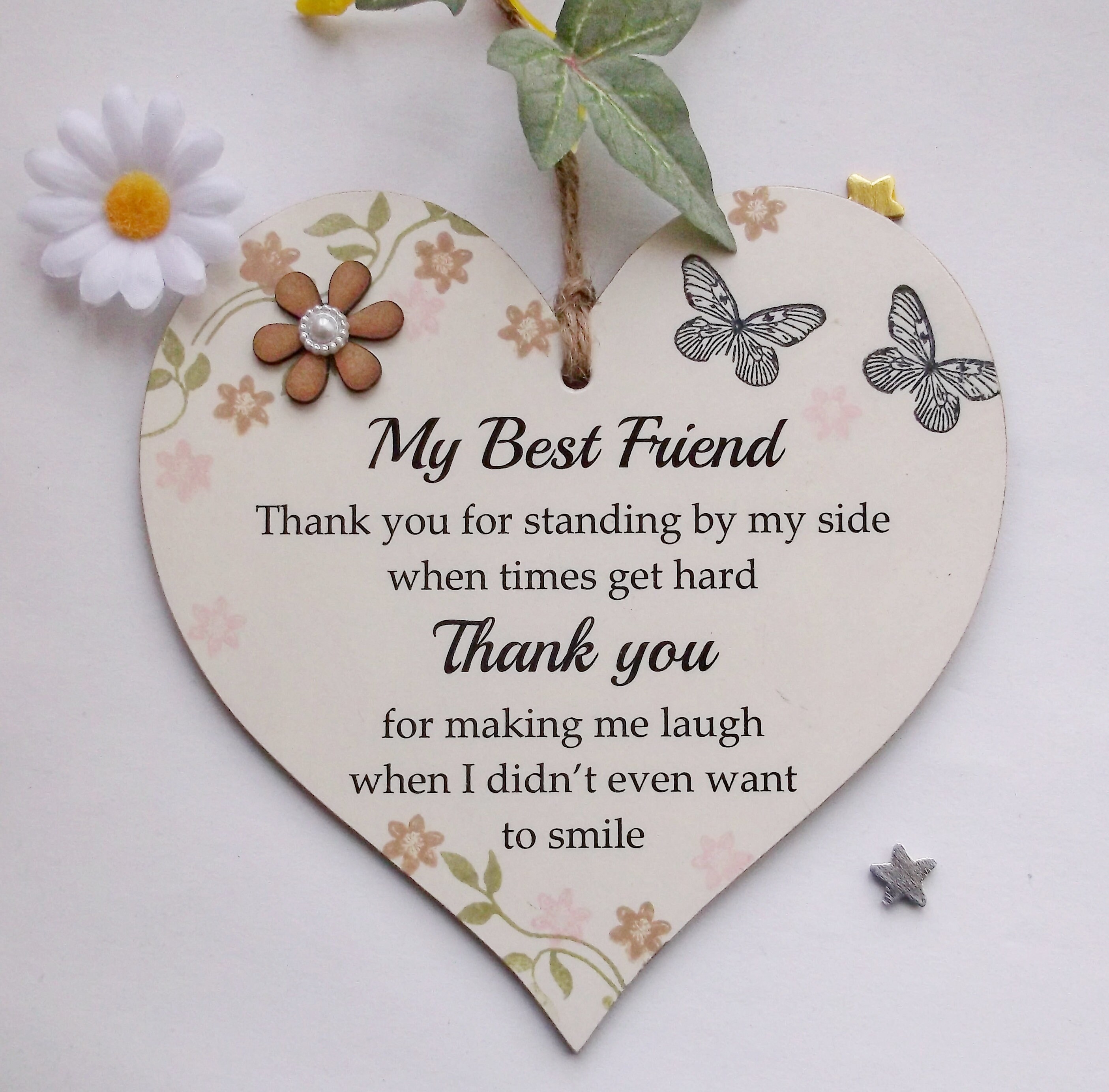 My Best Friend Friendship Wooden Gift Heart Plaque/sign Etsy UK
