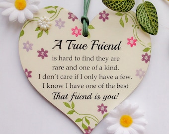 A True Friend Special Friend One Of A Kind Friendship Wooden Gift Heart Plaque/Sign