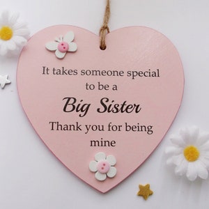 Big Sister Thank You Gift Heart Plaque image 3