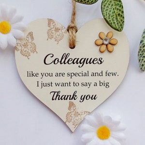 Thank You Colleague Friendship Butterfly  Wooden Gift Heart Plaque/Sign