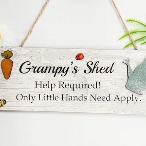 Grampy&#39;s Shed With Hand  Tools  Detail   Wooden Gift  Plaque