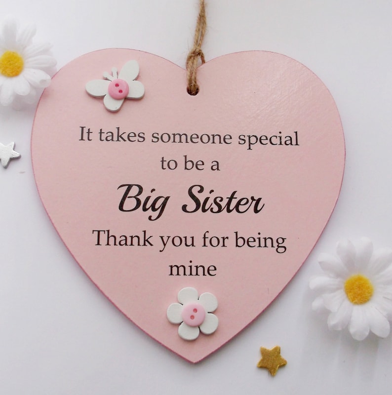 Special Big Sister Thank You Gift Heart Plaque image 2