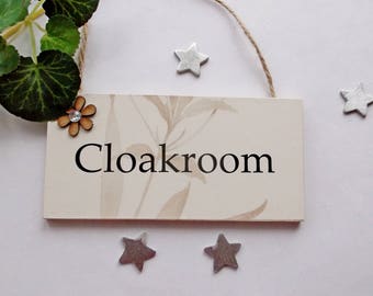 Cloakroom  Cute Door Plaque