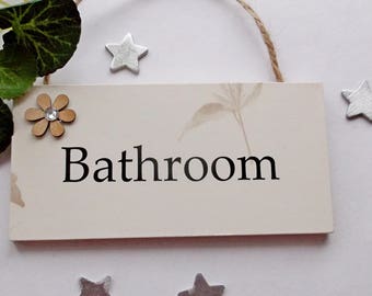 Bathroom  Cute Door Plaque