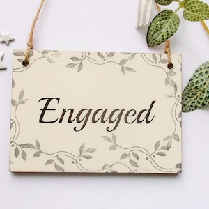 Vintage Look Door Plaque Engaged /Vacant Double Sided Sign Wooden Plaque