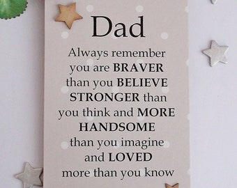 Best Dad, Fathers Day, Birthday inspirational Wooden Gift  plaque