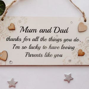 Mama und Papa-Geschenk-Plakette