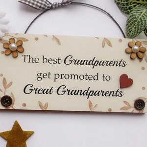 The Best Grandparents Get Promoted to Great Grandparents Baby Reveal/Baby Shower Gift Idea Plaque