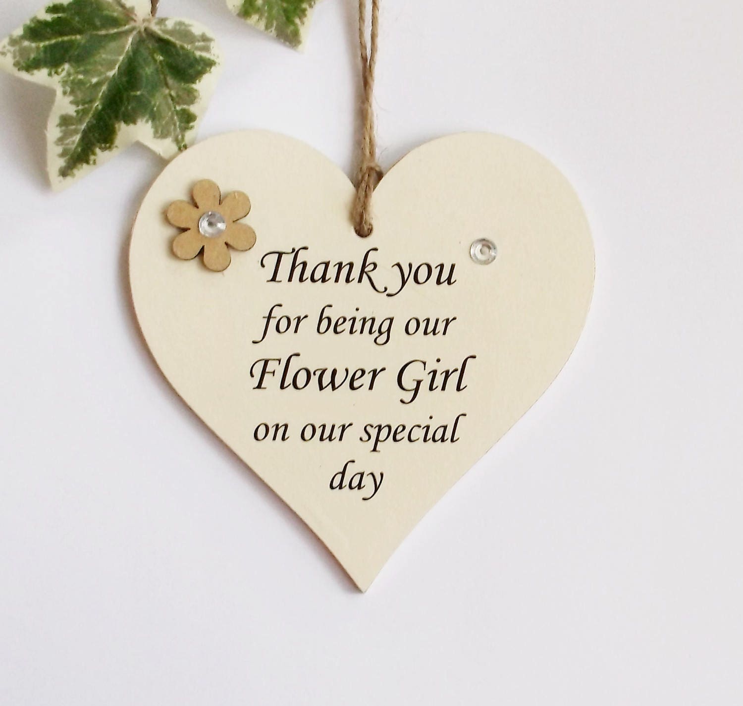 Thank You Flower Girl Little Wooden Plaque/tag 10cm X10cm - Etsy
