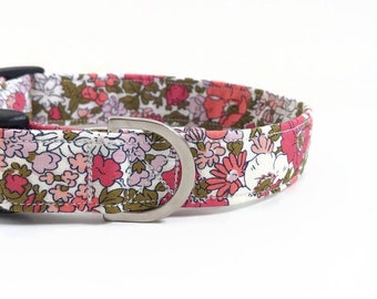 Pink Liberty Florals Print Dog Collar | Flower Dog Collars | Girl Dog Collar | Floral Dog Lead | Small Dog Collar, Pink Dog Collar | Liberty
