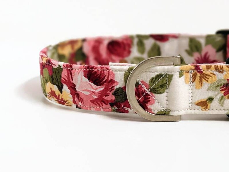Pink Floral Dog Collar Rose Dog Collar Girl Dog Collar Etsy