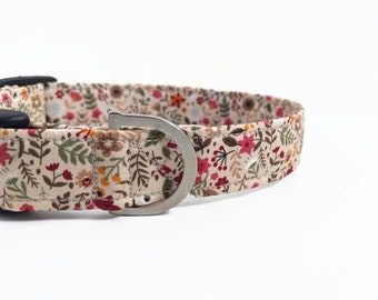 Meadow Flowers Dog Collar | Woodland Dog Collar Lead | Nature Dog Collar | Fall Dog Collar | Small Dog Collar | Cute Dog Collar
