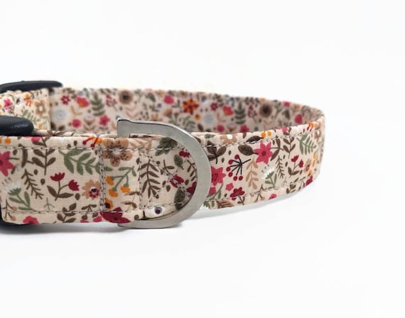 Meadow Flowers Dog Collar | Woodland Dog Collar Lead | Nature Dog Collar | Fall Dog Collar | Small Dog Collar | Cute Dog Collar