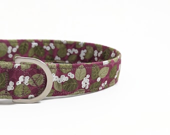 Silver Berry Dog Collar | Christmas Dog Collar | Mistletoe Dog Collar | Puppy Collar | Girl Dog Collar | Boy Dog Collar| Holiday Dog Collar