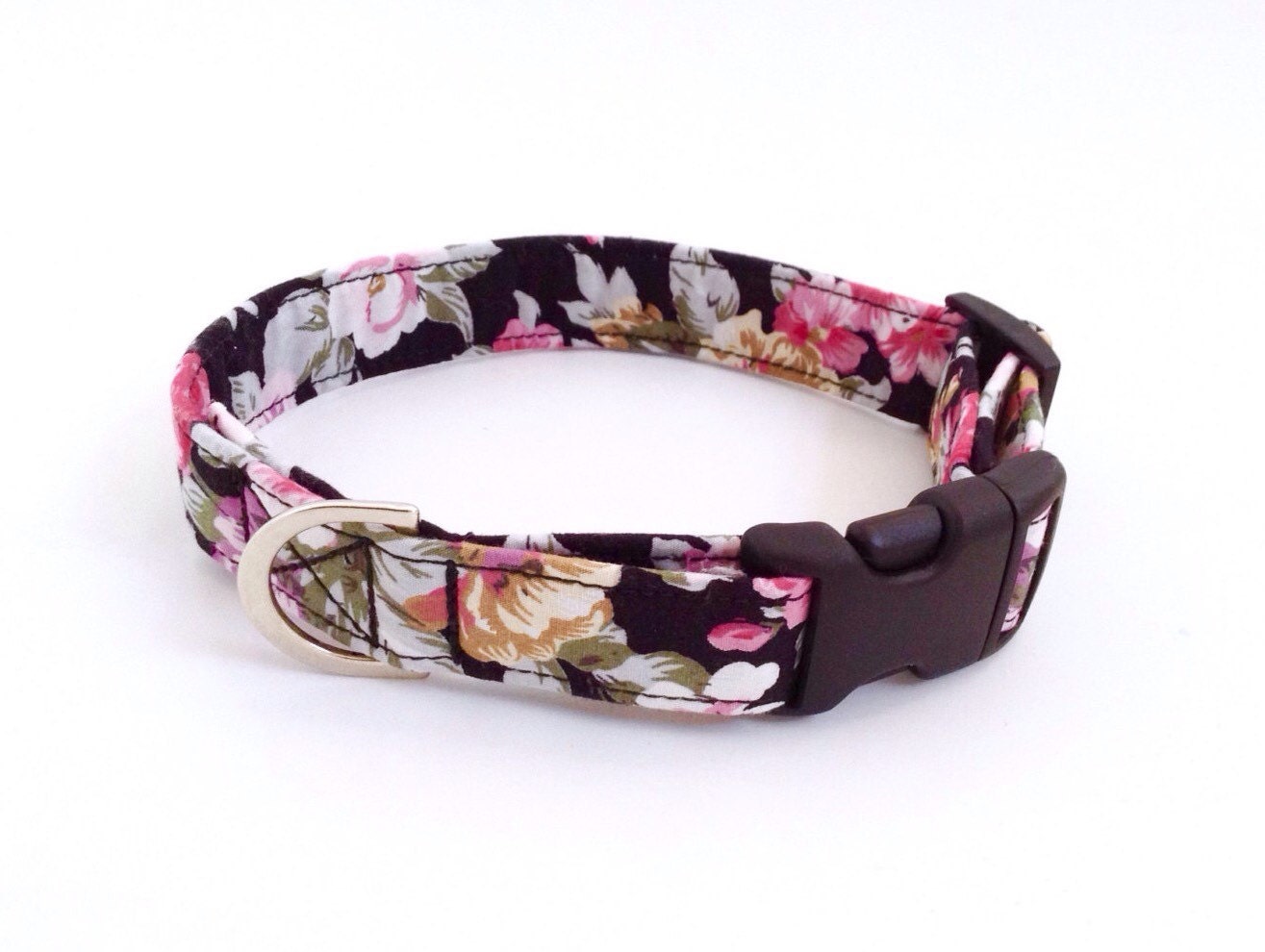 Black Floral Dog Collar Girl Dog Collar Floral Dog Collar Etsy