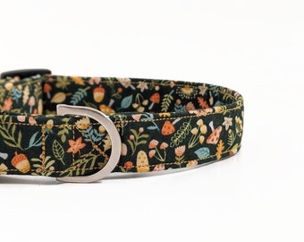 Woodland Dog Collar | Autumn Dog Collar | Dog Collar and Lead | Nature Dog Collar | Fall Dog Collar | Small Dog Collar | Cute Dog Collar