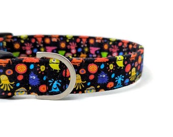 Little Monsters Dog Collar | Halloween Dog Collar | Dog Collar | Autumn Dog Collar | Little Monster | Autumn Dog Lead | Scary Dog Collar