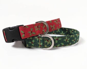 Holly Dog Collar | Christmas Dog Collar | Holiday Dog Collar | Winter Collar | Puppy Christmas Collar Dog