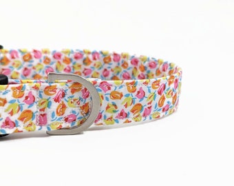 Liberty Tulip Cotton Fabric Dog Collar or Lead from Wolfheart Design