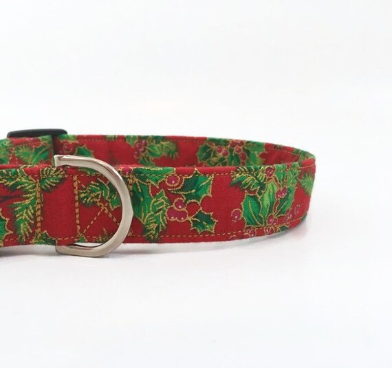 Holly Dog Collar Christmas Dog Collar Holiday Dog Collar Etsy