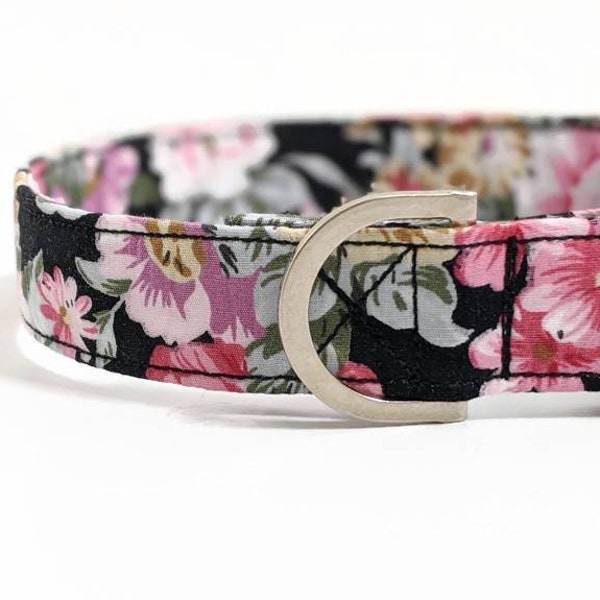 Black Floral Dog Collar | Girl Dog Collars | Floral Dog Collar | Puppy Collar | Dog Collard | Small Dog Collar | Large Dog Collar |