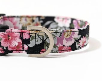 Black Floral Dog Collar | Girl Dog Collars | Floral Dog Collar | Puppy Collar | Dog Collard | Small Dog Collar | Large Dog Collar |