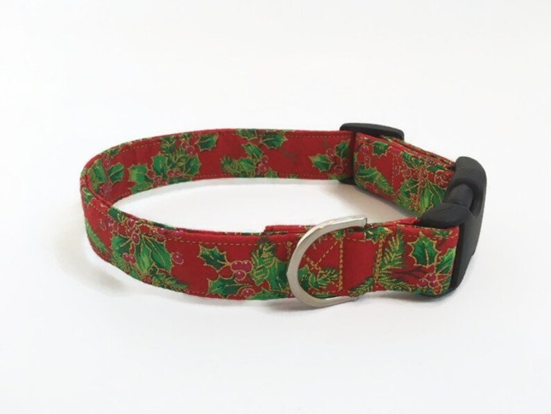 Holly Dog Collar Christmas Dog Collar Holiday Dog Collar Etsy