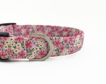 Tiny Pink Floral Dog Collar | Rose Dog Collar | Girl Dog Collar | Gift for Dog Mum | Puppy Collar| Pretty Dog Collar | Dog Collar and Lead