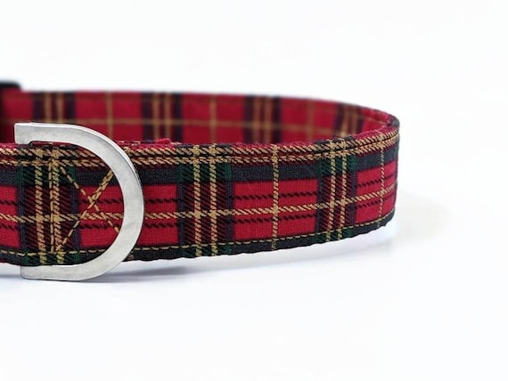 Red Tartan Christmas Dog Collar Christmas Dog Collars Holiday Dog