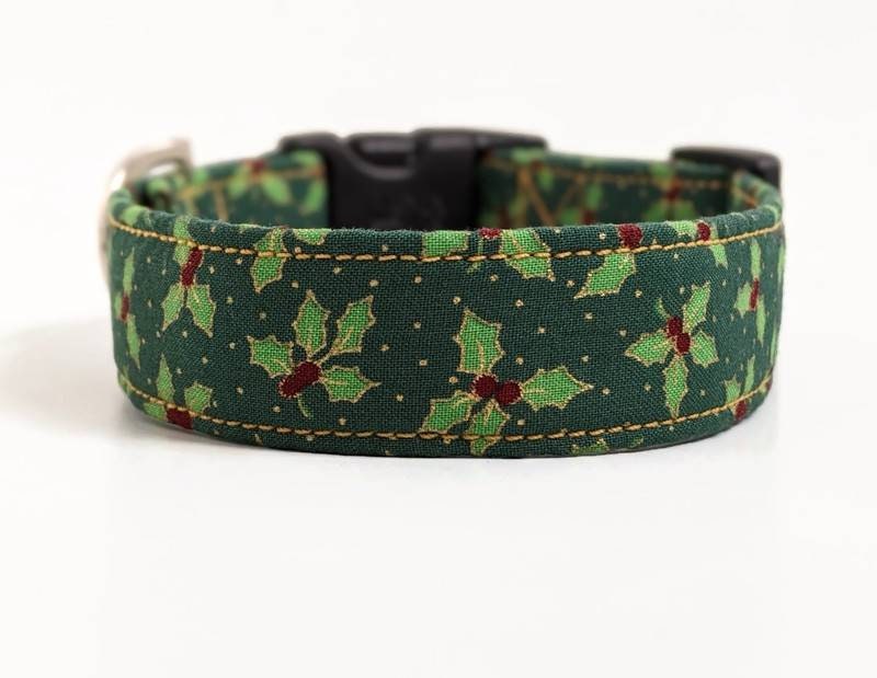 Holly Dog Collar Christmas Dog Collar Holiday Dog Collar Etsy UK