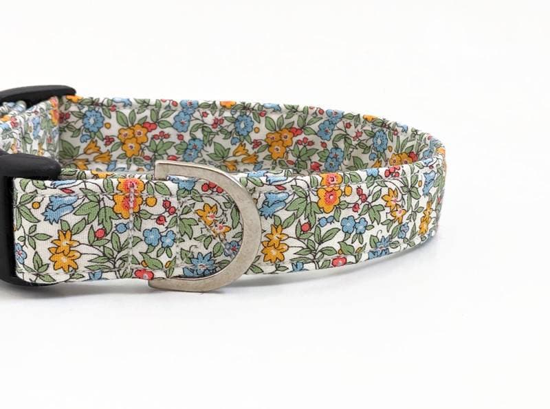 Lucky Love Dog Collars,Floral Girl or Boy Dog Collar for Small Dogs, Spring  & Summer Themed Flower Print, Ladybird, Small