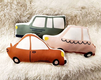 Vintage Car Throw Pillow, Car Nursery Decor, Kids Car Plush Toy, Car Room Decor