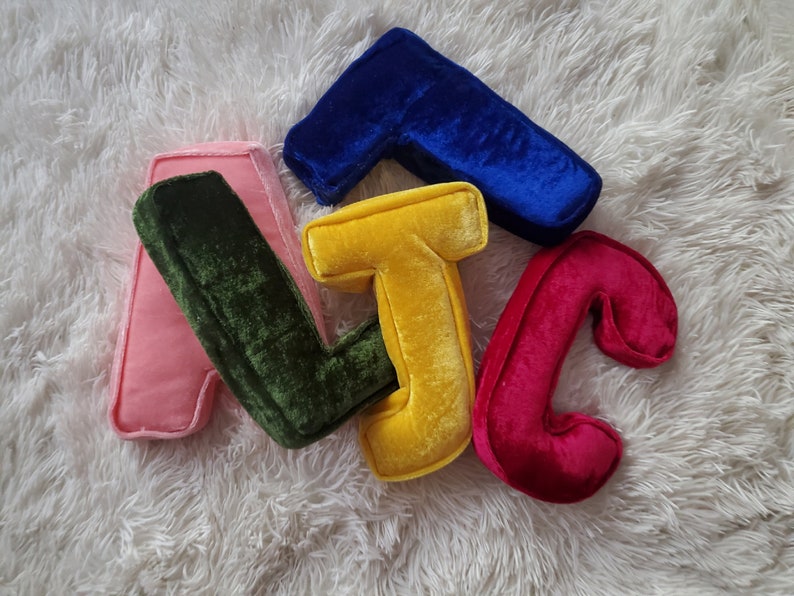 Velvet Letter Wall Decor Alphabet Letter Decor Nursery Etsy