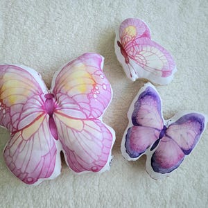 Butterfly Throw Pillow, Pink Purple Butterfly Decor, Butterfly Lover, Teen Room Decor, Butterfly Gift, Butterfly Wall Decor