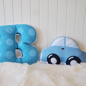 Nursery Car Throw Pillow, Car Plush Toy, Car Baby Room Decor image 3