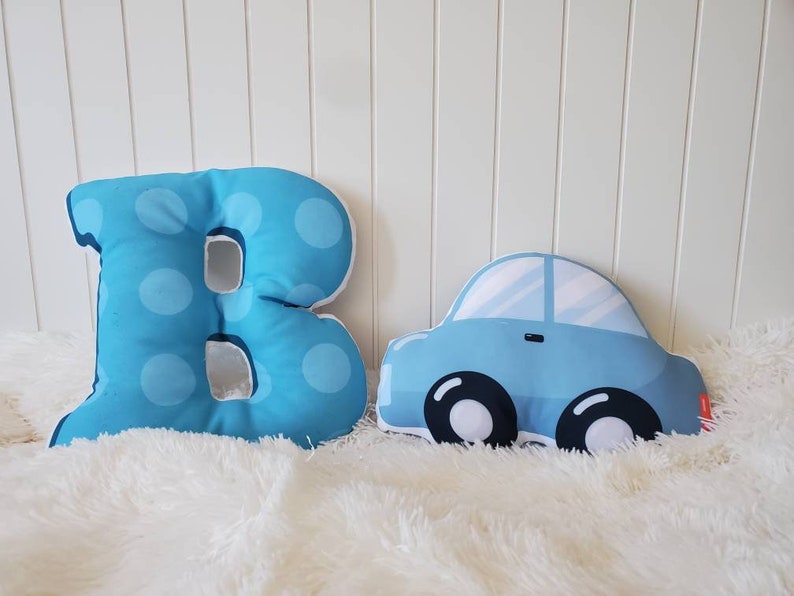 Nursery Car Throw Pillow, Car Plush Toy, Car Baby Room Decor image 3