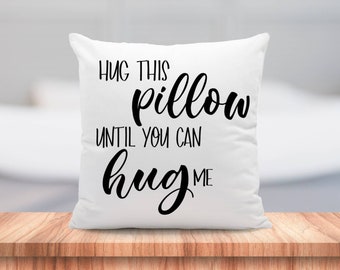 Hug This Pillow 18x18 |Quote Throw Pillow Accent Cushion| Includes Insert