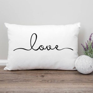 Love Inspirational Motivational Pillow Word Quote Throw Cushion 12x 18 image 1