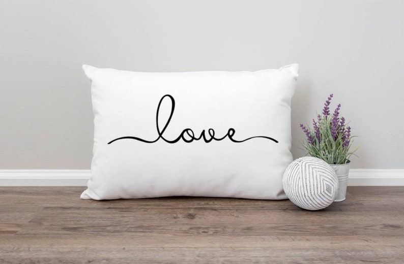 Love Inspirational Motivational Pillow Word Quote Throw Cushion 12x 18 Bild 1