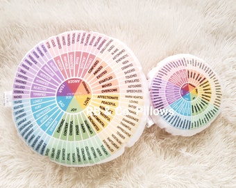 Feelings Wheel Pillow, Emotions Chart, Therapist Counseling Tool, Therapy gift