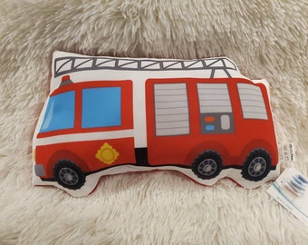 Firetruck Pillow, Decorative Pillow, Kids Room Decor, Boys Decor