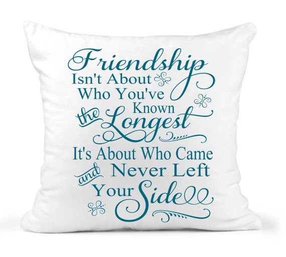 Best Friend Pillow Cushion Birthday Gift Friendship Quotes 18x18