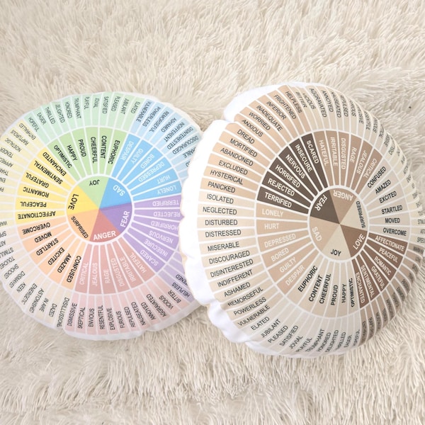 Feelings Wheel Pillow, Therapist Gift, Therapy Emotions Counseling Tool