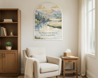 Therapist Office Wall Decal | You Are Safe, Not Alone, Healing Space Wall Art