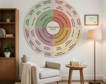 Attachment Styles Wall Decal | Secure Anxious Avoidant Disorganized, Therapy Tool