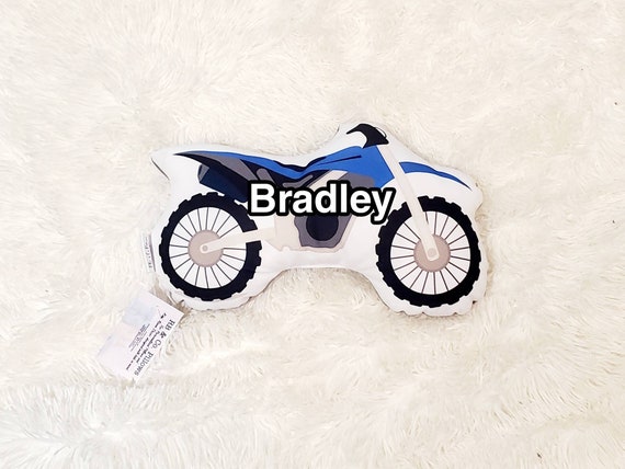 Personalized Dirtbike, Motorcycle  Pillow, Boys Decorative Pillow, Kids Room Decor, Boys Room Decor