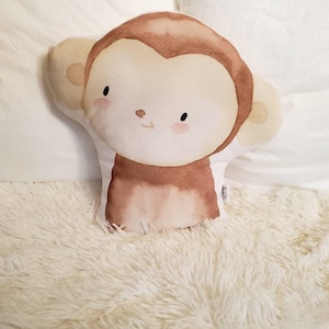 Monkey Nursery Pillow, Monkey Animal Decor, Safari Jungle Animal Pillow, Jungle Decor, Kids Room Decorative Pillow,